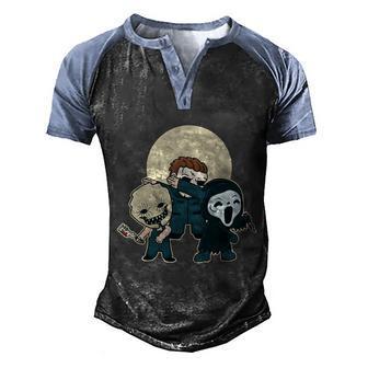 Horror Characters Graphic Design Printed Casual Daily Basic Men's Henley Shirt Raglan Sleeve 3D Print T-shirt - Thegiftio UK