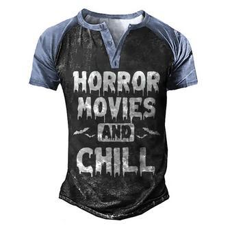 Horror Movies And Chill Graphic Design Printed Casual Daily Basic Men's Henley Shirt Raglan Sleeve 3D Print T-shirt - Thegiftio UK