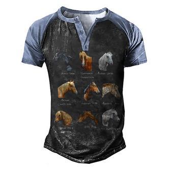 Horse Breeds Equestrian Horseback Riding Gift For Girls Men's Henley Shirt Raglan Sleeve 3D Print T-shirt - Thegiftio UK