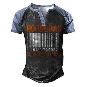 Horse Dad Scan For Payment Men's Henley Shirt Raglan Sleeve 3D Print T-shirt - Thegiftio UK