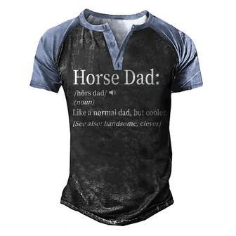 Horse Dad V2 Men's Henley Shirt Raglan Sleeve 3D Print T-shirt - Thegiftio UK