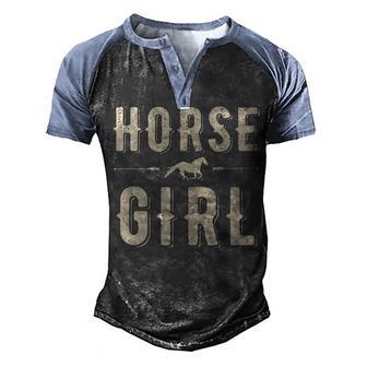 Horse Girl Graphic Design Printed Casual Daily Basic Men's Henley Shirt Raglan Sleeve 3D Print T-shirt - Thegiftio UK