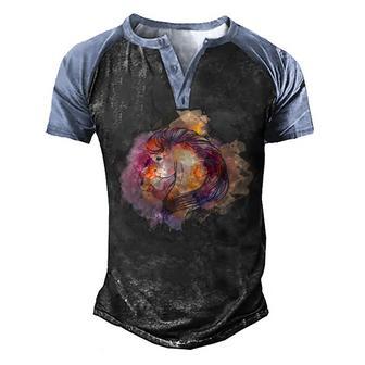 Horse Painting Graphic Design Printed Casual Daily Basic Men's Henley Shirt Raglan Sleeve 3D Print T-shirt - Thegiftio UK