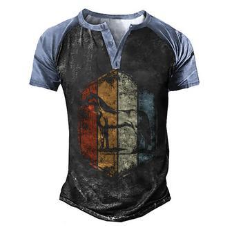 Horse Retro Vintage Style Horse Lover Men's Henley Shirt Raglan Sleeve 3D Print T-shirt - Thegiftio UK