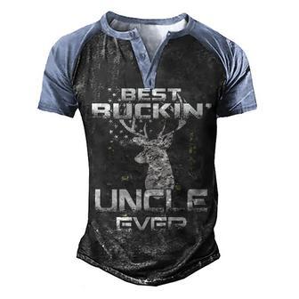 Hunting Best Buckin Uncle Ever Men's Henley Shirt Raglan Sleeve 3D Print T-shirt - Thegiftio UK