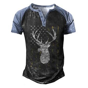 Hunting Camouflage Usa Flag Hunter Gifts Back Design Graphic Design Printed Casual Daily Basic Men's Henley Shirt Raglan Sleeve 3D Print T-shirt - Thegiftio UK