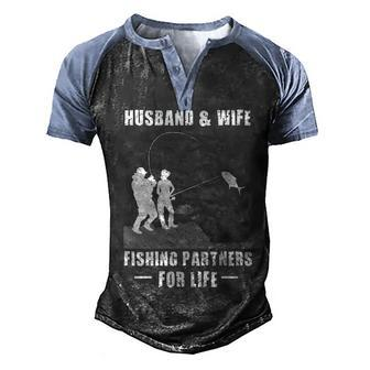 Husband And Wife - Fishing Partners Men's Henley Shirt Raglan Sleeve 3D Print T-shirt - Seseable