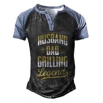 Husband Dad Grilling Legend Dad Fathers Day Party Great Gift Graphic Design Printed Casual Daily Basic Men's Henley Shirt Raglan Sleeve 3D Print T-shirt - Thegiftio UK