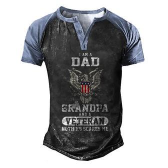 I Am A Dad Grandpa And A Veteran Funny Gift Graphic Design Printed Casual Daily Basic V3 Men's Henley Shirt Raglan Sleeve 3D Print T-shirt - Thegiftio UK