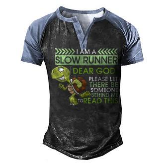 I Am A Slow Runner Vintage Turtle Lover Running Marathon Graphic Design Printed Casual Daily Basic Men's Henley Shirt Raglan Sleeve 3D Print T-shirt - Thegiftio UK