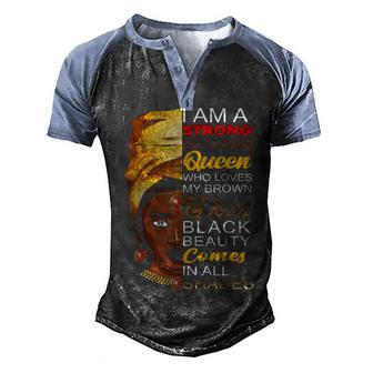I Am Black History Month Black Girl Magic Afro Melanin Queen Men's Henley Shirt Raglan Sleeve 3D Print T-shirt - Thegiftio UK