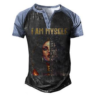 I Am Myself Black Girl Men's Henley Shirt Raglan Sleeve 3D Print T-shirt - Thegiftio UK