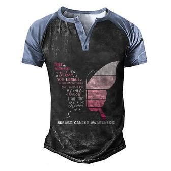 I Am The Storm Buterfly Pink Ribbon Breast Caner Men's Henley Shirt Raglan Sleeve 3D Print T-shirt - Monsterry