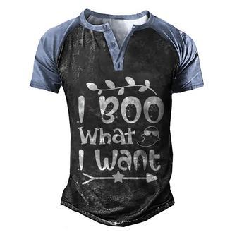 I Boo What I Want Halloween Quote Graphic Design Printed Casual Daily Basic Men's Henley Shirt Raglan Sleeve 3D Print T-shirt - Thegiftio UK