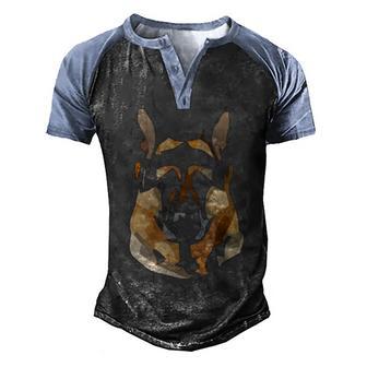 I D Rather Be Home With My German Shepherd Dog T Men's Henley Shirt Raglan Sleeve 3D Print T-shirt - Thegiftio UK