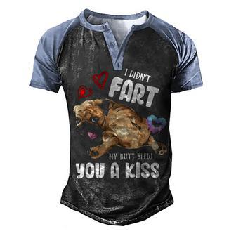 I Didnt Fart My But T Blew You Kiss Kawaii Pug Men's Henley Shirt Raglan Sleeve 3D Print T-shirt - Thegiftio UK