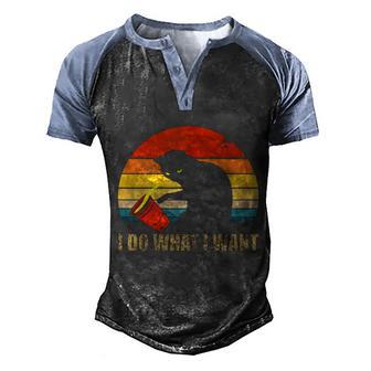 I Do What I Want Black Cat Animals Cat Men's Henley Shirt Raglan Sleeve 3D Print T-shirt - Thegiftio UK
