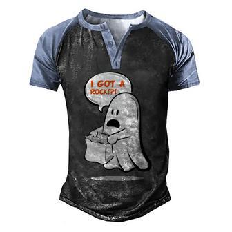 I Got A Rock Halloween Ghost Trick Or Treat Graphic Design Printed Casual Daily Basic Men's Henley Shirt Raglan Sleeve 3D Print T-shirt - Thegiftio UK