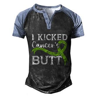 I Kicked Cancers Butt Non Hodgkin Lymphoma Awareness Men's Henley Shirt Raglan Sleeve 3D Print T-shirt - Thegiftio UK