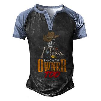 I Know The Owner Too Design For Bar Or Cocktail Bartender Gift Graphic Design Printed Casual Daily Basic Men's Henley Shirt Raglan Sleeve 3D Print T-shirt - Thegiftio UK