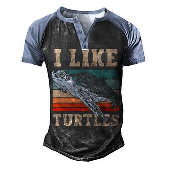I Like Turtles Lover Turtle Pet Animal Graphic Design Printed Casual Daily Basic Men's Henley Shirt Raglan Sleeve 3D Print T-shirt - Thegiftio UK
