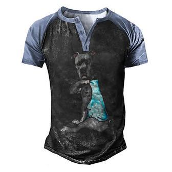 I Love Mom Tattoo Pitbull Dog Lover Women Gift T Men's Henley Shirt Raglan Sleeve 3D Print T-shirt - Thegiftio UK