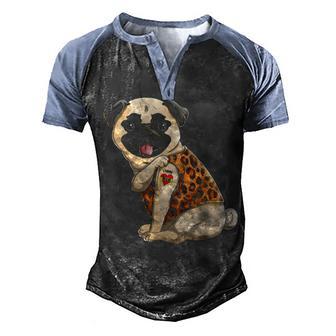 I Love Mom Tattoo Pug Mothers Day Gift 3 Men's Henley Shirt Raglan Sleeve 3D Print T-shirt - Thegiftio UK