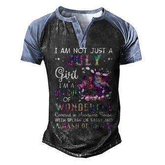 I M Not Just A July V2 Men's Henley Shirt Raglan Sleeve 3D Print T-shirt - Thegiftio UK