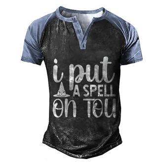 I Put A Spell On Tou Halloween Quote Graphic Design Printed Casual Daily Basic Men's Henley Shirt Raglan Sleeve 3D Print T-shirt - Thegiftio UK