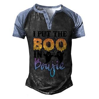 I Put The Boo In Boujie Halloween Quote Graphic Design Printed Casual Daily Basic Men's Henley Shirt Raglan Sleeve 3D Print T-shirt - Thegiftio UK