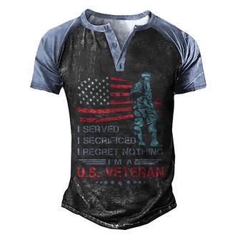 I Served I Sacrificed I Regret Nothing I Am A Us Veteran Graphic Design Printed Casual Daily Basic V2 Men's Henley Shirt Raglan Sleeve 3D Print T-shirt - Thegiftio UK