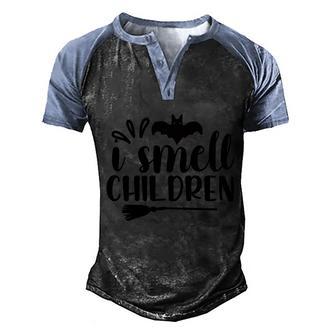 I Smell Children Bat Halloween Quote Graphic Design Printed Casual Daily Basic Men's Henley Shirt Raglan Sleeve 3D Print T-shirt - Thegiftio UK