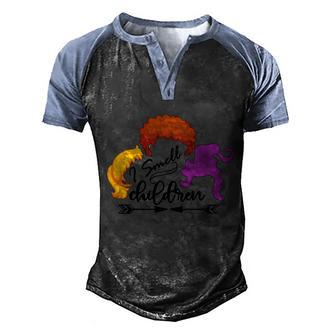 I Smell Children Halloween Quote Graphic Design Printed Casual Daily Basic Men's Henley Shirt Raglan Sleeve 3D Print T-shirt - Thegiftio UK