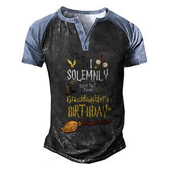 I Solemnly Swear That Its My Graddaughters Birthday Graphic Design Printed Casual Daily Basic Men's Henley Shirt Raglan Sleeve 3D Print T-shirt - Thegiftio UK