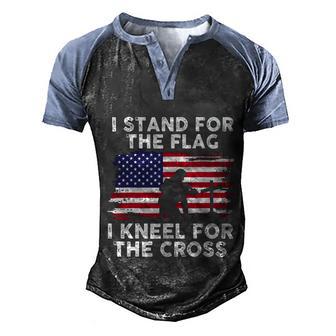 I Stand For The Flag Memorial Day Never Forget Veteran Graphic Design Printed Casual Daily Basic V8 Men's Henley Shirt Raglan Sleeve 3D Print T-shirt - Thegiftio UK