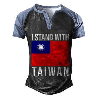I Stand With Taiwan Free Taiwan Taiwanese Flag Vintage 2022 Gift Graphic Design Printed Casual Daily Basic Men's Henley Shirt Raglan Sleeve 3D Print T-shirt - Thegiftio UK