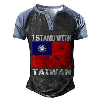 I Stand With Taiwan Support Taiwanese Pride Taiwan Flag Gift Graphic Design Printed Casual Daily Basic V2 Men's Henley Shirt Raglan Sleeve 3D Print T-shirt - Thegiftio UK