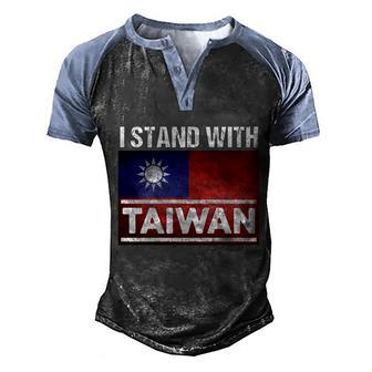 I Stand With Taiwan Vintage Taiwan Flag Taiwanese Flag Gift Graphic Design Printed Casual Daily Basic Men's Henley Shirt Raglan Sleeve 3D Print T-shirt - Thegiftio UK