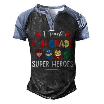I Teach 4Th Grade Superheroes Back To School Teacher Men's Henley Shirt Raglan Sleeve 3D Print T-shirt - Thegiftio UK