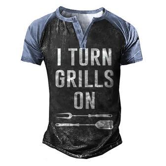 I Turn Grills On V2 Men's Henley Shirt Raglan Sleeve 3D Print T-shirt - Thegiftio UK