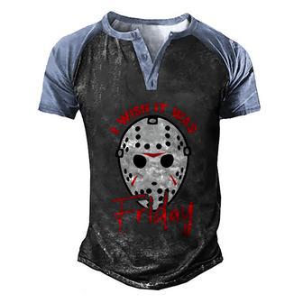I Wish It Was Friday Lazy Diy Halloween Costume Horror Movie Graphic Design Printed Casual Daily Basic Men's Henley Shirt Raglan Sleeve 3D Print T-shirt - Thegiftio UK