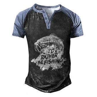 Id Rather Be Fishing Fish Lover Fisherman Men's Henley Shirt Raglan Sleeve 3D Print T-shirt - Thegiftio UK