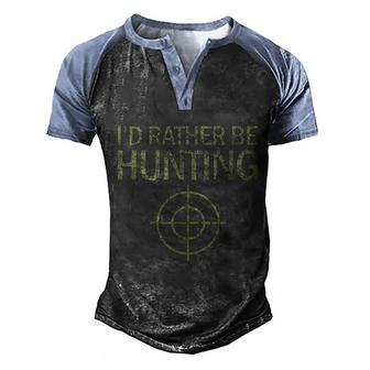 Id Rather Be Hunting Target Graphic Design Printed Casual Daily Basic Men's Henley Shirt Raglan Sleeve 3D Print T-shirt - Thegiftio UK