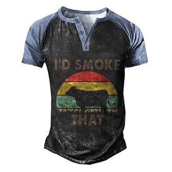 Id Smoke That Bbq Graphic Design Printed Casual Daily Basic Men's Henley Shirt Raglan Sleeve 3D Print T-shirt - Thegiftio UK
