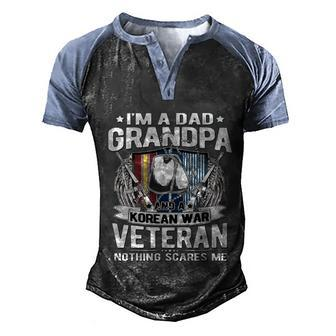 Im A Dad Grandpa And Korean War Veteran Proud Military Vet Gift Graphic Design Printed Casual Daily Basic Men's Henley Shirt Raglan Sleeve 3D Print T-shirt - Thegiftio UK