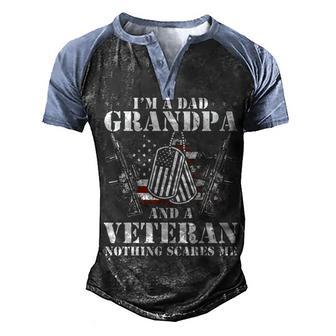 Im A Dad Grandpa Veteran Men's Henley Shirt Raglan Sleeve 3D Print T-shirt - Thegiftio UK
