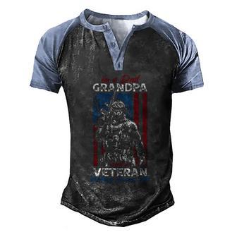 Im A Dad Grandpa Veteran Nothing Scares Me Usa American Flag Fathers Day Men's Henley Shirt Raglan Sleeve 3D Print T-shirt - Thegiftio UK
