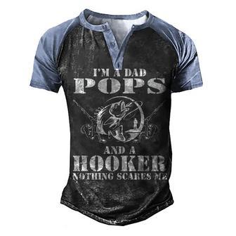 Im A Dad Pops And A Hooker Fishing Gift Men's Henley Shirt Raglan Sleeve 3D Print T-shirt - Thegiftio UK