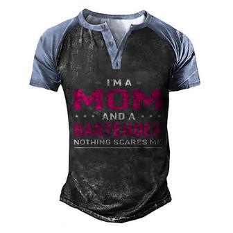 Im A Mom And Bartender Cool Gift For Mother Funny Gift Graphic Design Printed Casual Daily Basic Men's Henley Shirt Raglan Sleeve 3D Print T-shirt - Thegiftio UK