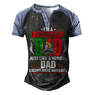 Im A Portuguese Dad Men's Henley Shirt Raglan Sleeve 3D Print T-shirt - Thegiftio UK